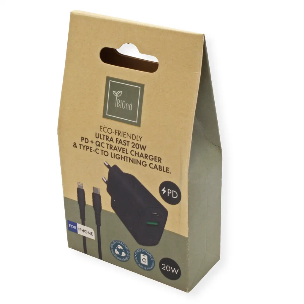 Kit Chargeur Secteur USB-C 20W et Câble Rapide pour iPhone et iPad