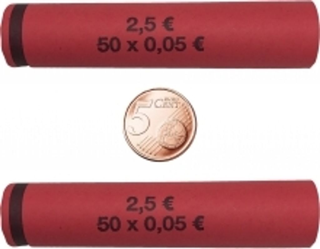 3714 Münzhülsen vorgefertigt und gerollt für 5 Cent (Big Pack 2000 Stück)