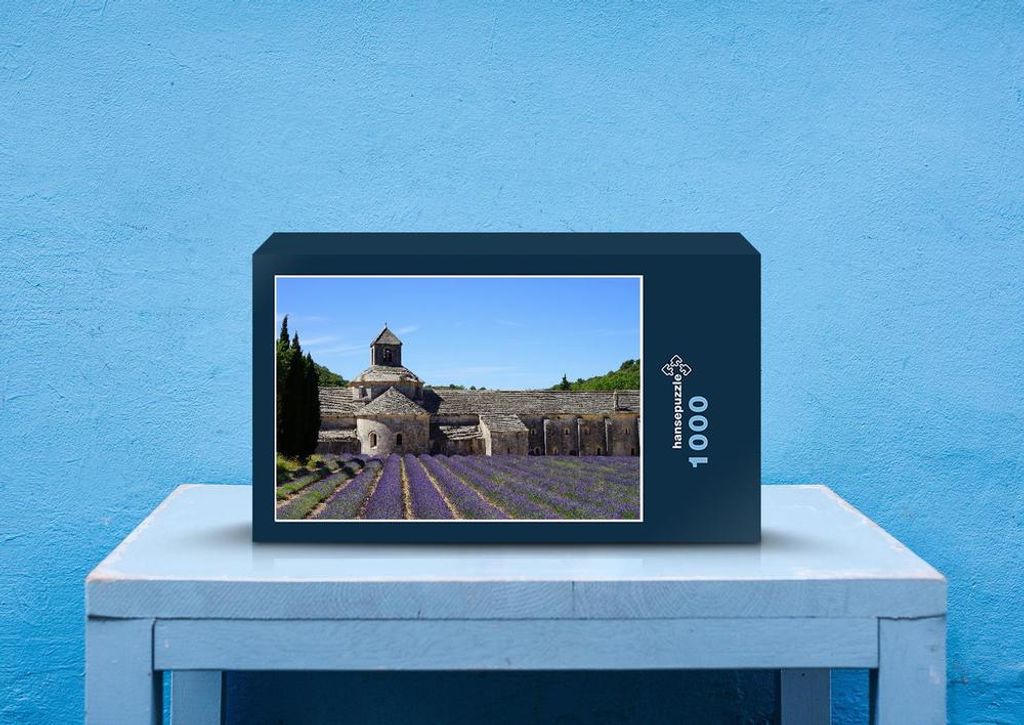 hansepuzzle 63702 - Lavendelfeld Puzzle, 1000 Teile, Natur, 60,0 x 46,0cm mit hochwertiger Aufbewahrung, Kartonbox und wiederverschließbarem Beutel