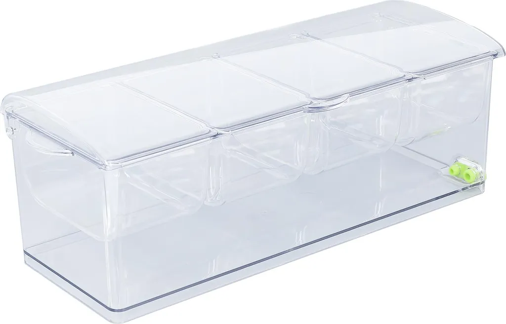 Bac à Condiments Isotherme à 4 Bacs Amovibles pour Barbecue et Fête