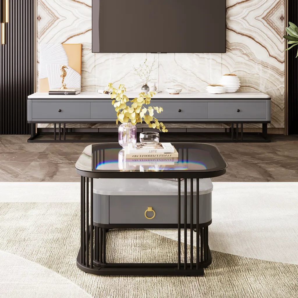 Table basse de salon modulable avec rangement pour petit espace - 4