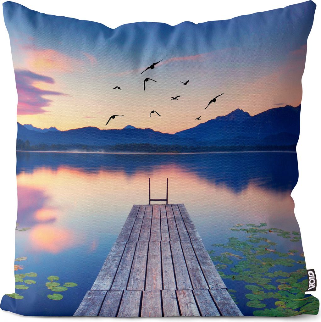 VOID Seerosen Alpensee Alpen See Kissenbezug Kissenhülle Polyester wasserfest Outdoor Indoor