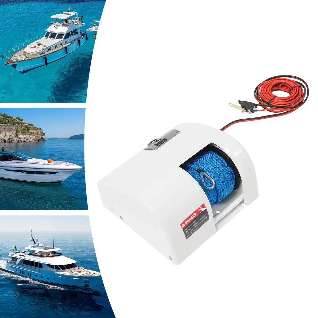 Guindeau électrique 12V avec télécommande sans fil étanche blanc