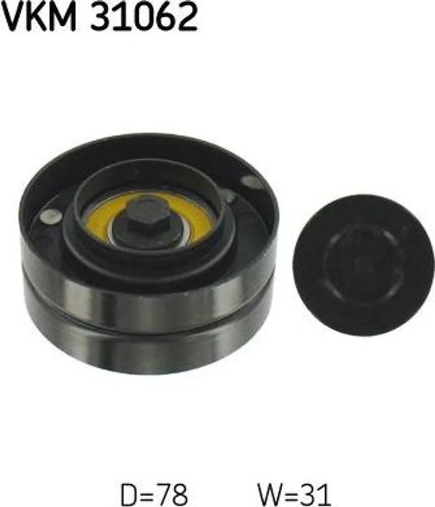 SKF VKM31062 Rullo di rinvio/guida, cinghia trapezoidale dentata OE 077109244F compatibile con A8 4E, Phaeton