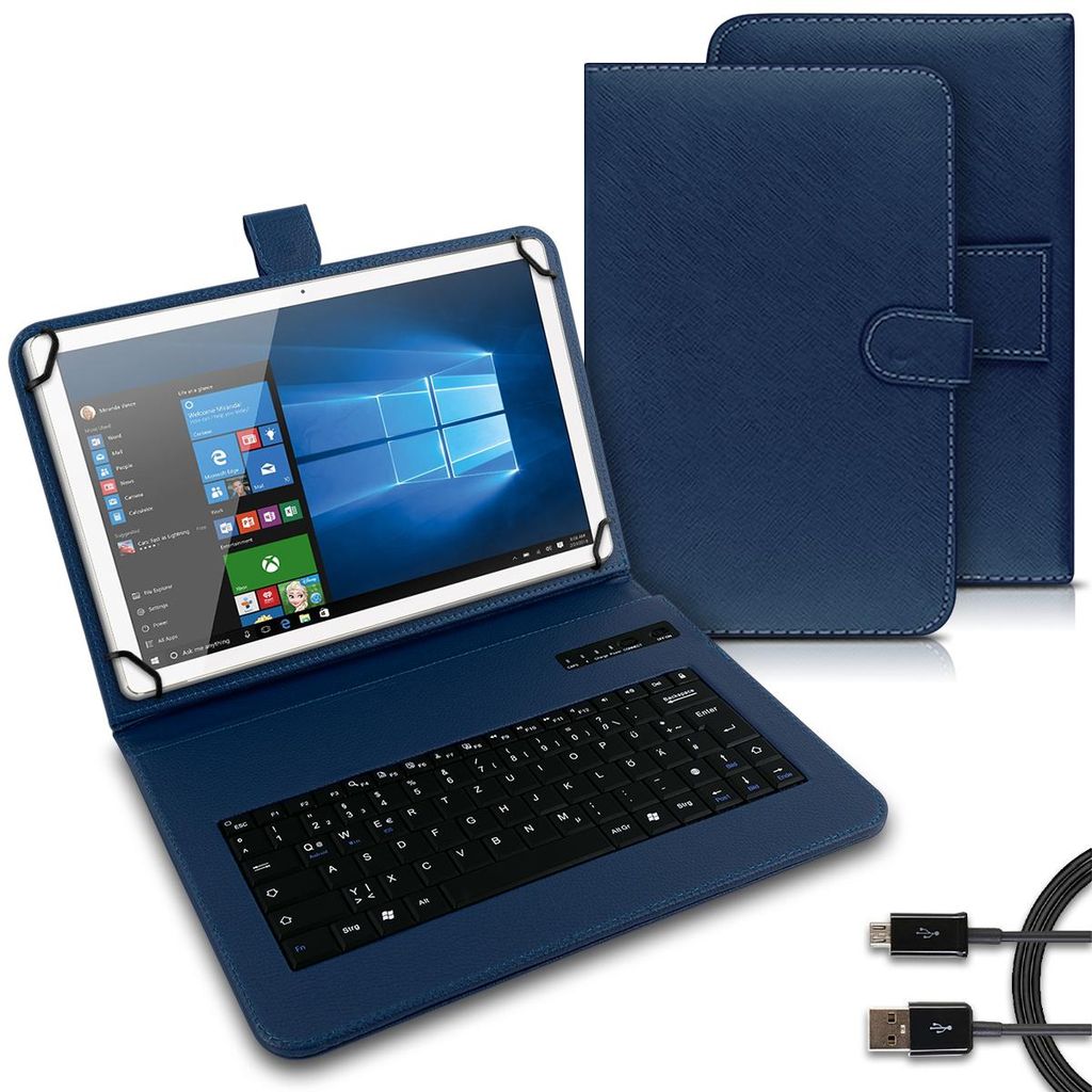 Tablet Tasche Für Lenovo Tab M10 Tastatur Bluetooth Case 10,1 Zoll SchutzhülleMotiv:Blau