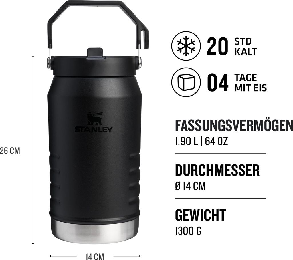 Stanley 1913 IceFlow Flip Straw Jug 1.9L Black