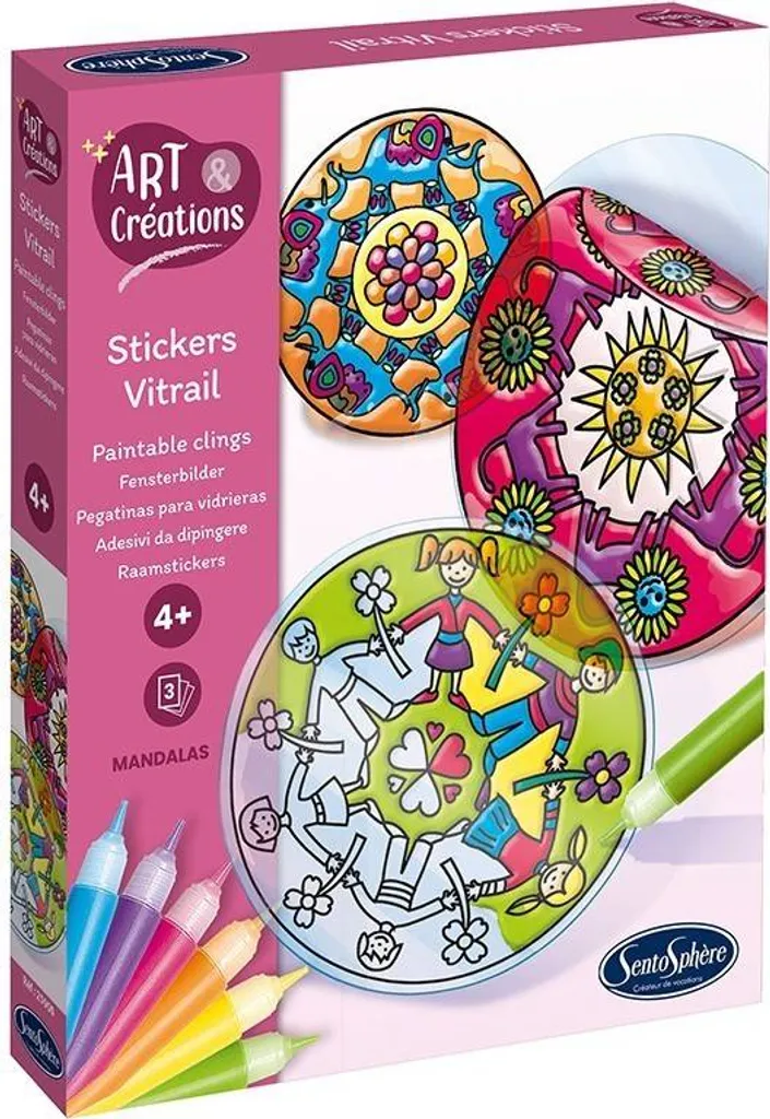 Stickers de fenêtre sans colle Mandala - Kit créatif pour enfants