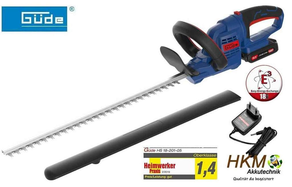 Güde Heckenschere HS 18-201-05 + Akku 2.0 Ah & Ladegerät E³ Produktbild 