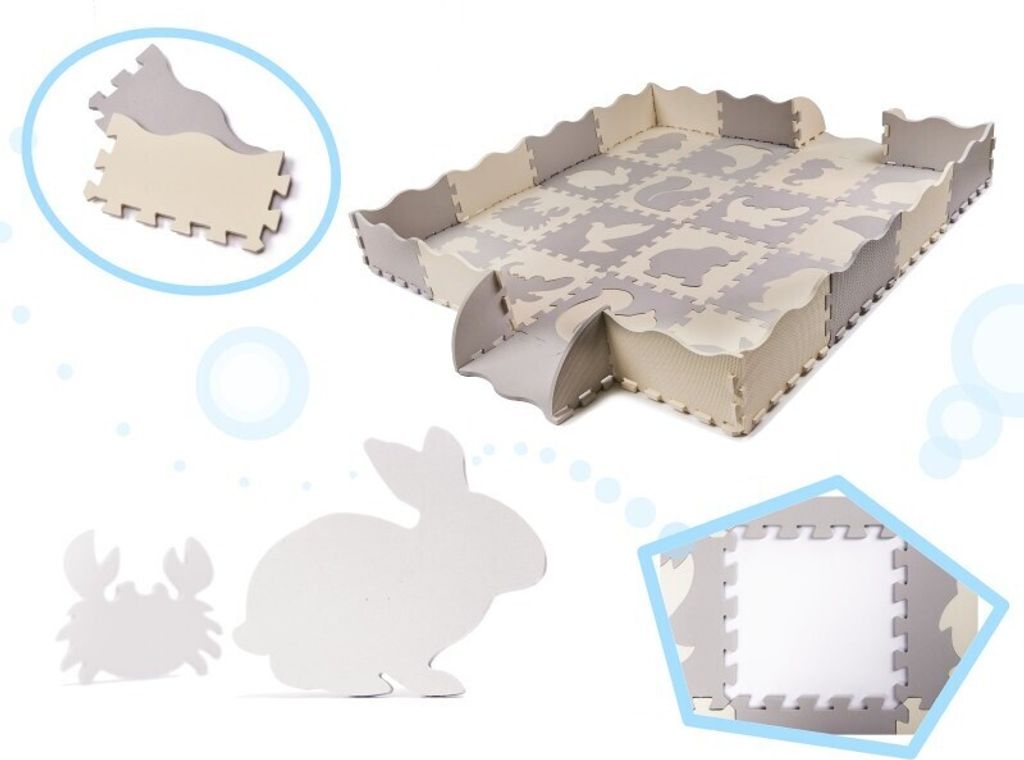 KIK Kontrastné penové puzzle 30 x 30 cm, 36 ks čierno, Obrázok produktu 18