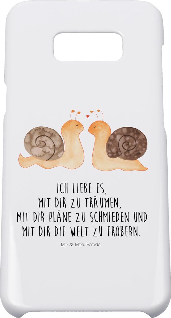 Mr. & Mrs. Panda Samsung Galaxy S8 plus Handyhülle Schnecken Liebe - Weiß - Geschenk, Cover, Gemeinsam, Träume, Handycover, Freundin, Paar, glü...