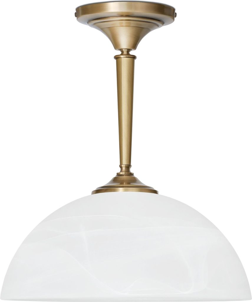 Messing Pendelleuchte klassisch Alabaster Goldpatina 39cm O35cm E27 60W Esstisch Küche Wohnzimmer handgefertigt