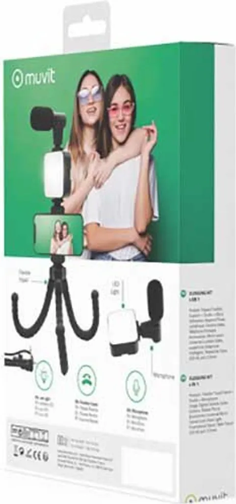 Support de Vlogging Multifonction avec LED et Micro pour Smartphone Noir - 8