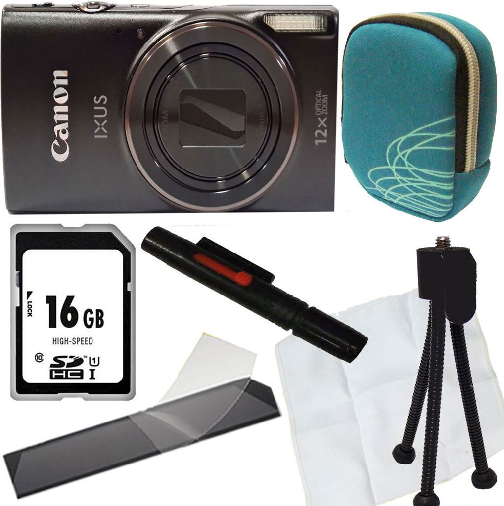Canon Ixus 285 HS schwarz Set Angebot Tasche türkis