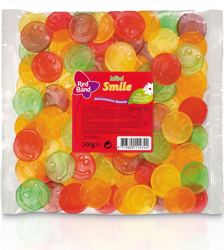 Red Band Mini Smile fruchtiges Fruchtgummi 5fach sortiert 500g