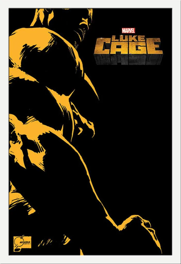 Poster Luke Cage Power Man con Cornice Shinsuke Bianca MDF 61x91,5cm