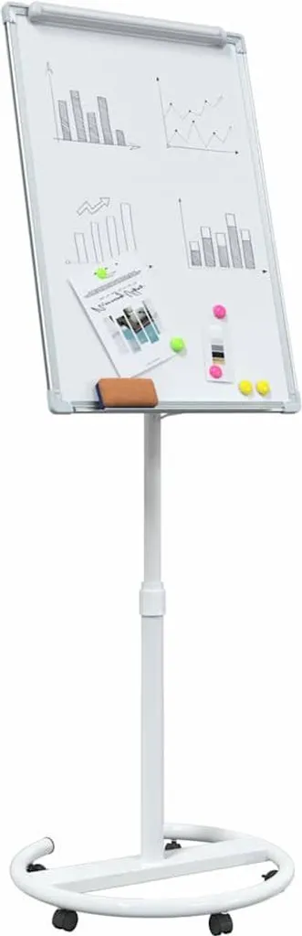 Chevalet de conférence magnétique gris et blanc - Tableau mobile EPS - 3