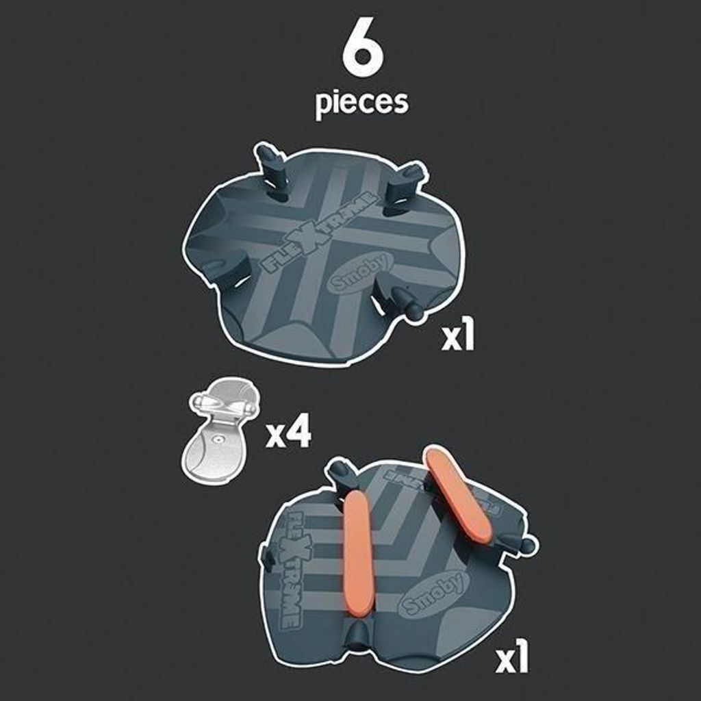 SMOBY Flextreme Multi-Circuits Zubehör Set, 3 Teile, Aiguillage, Croisement, Pièce reverse