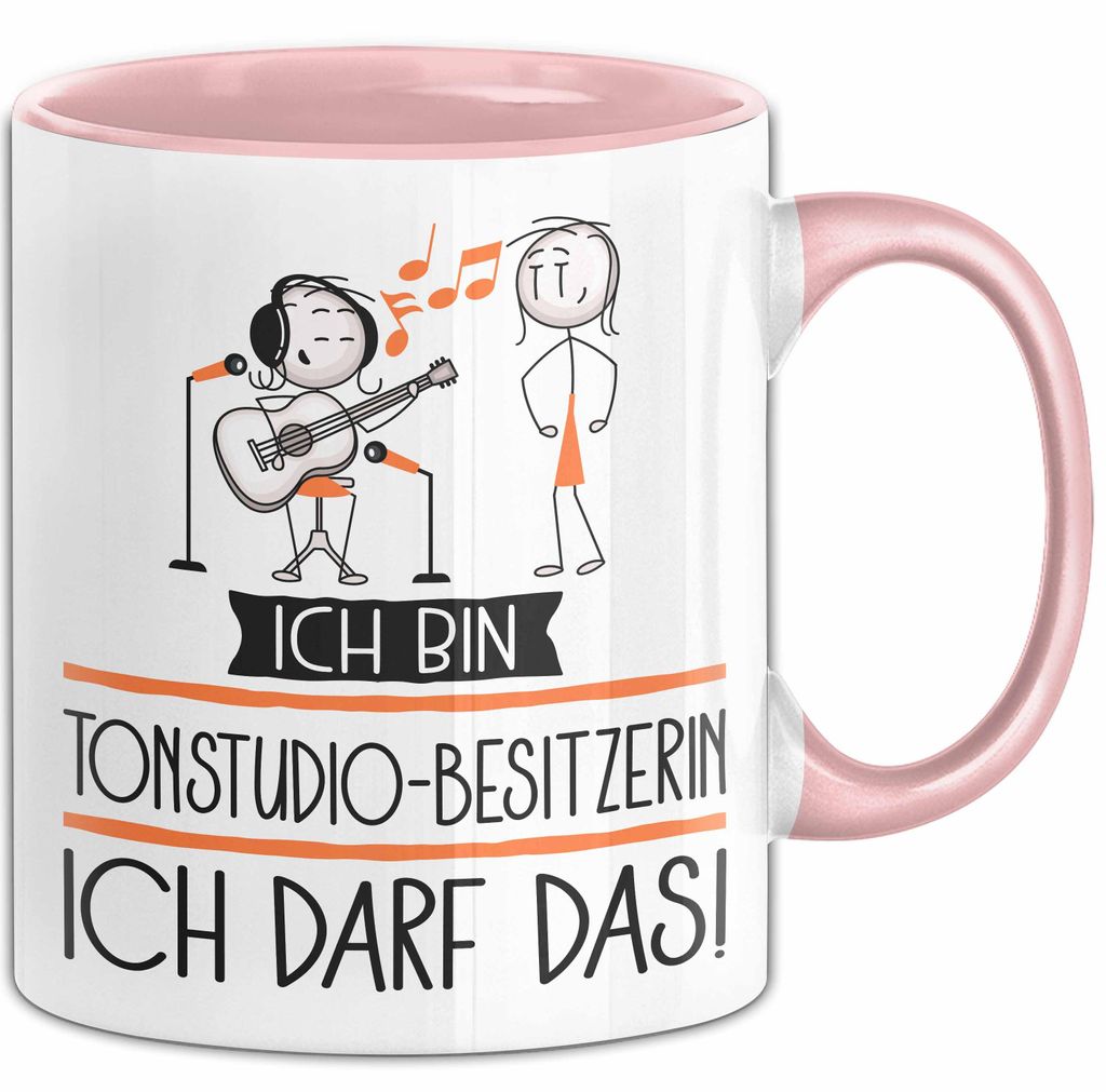 Geschenk für Tonstudio-Besitzerin Tasse Lustige Geschenkidee Geburtstag Ich Bin Tonstudio-Besitzerin Ich Darf Das (Rosa)