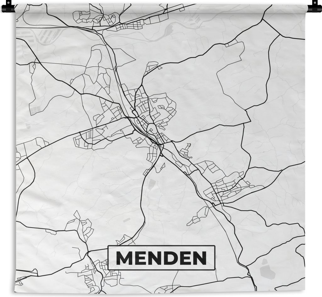 MuchoWow Wandteppich Wandbehang Menden - Stadtplan - Karte 60x60 cm Tapisserie Dekoration Wandtuch - Dekorationen - Wand Decke
