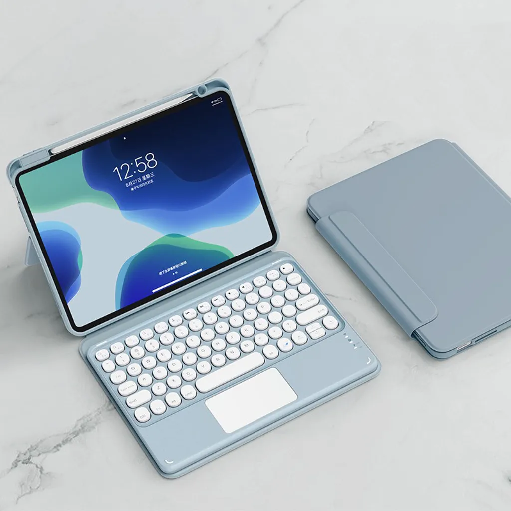 Clavier Bluetooth Amovible pour iPad 10e Génération Coque Bleue 10.9" - 2