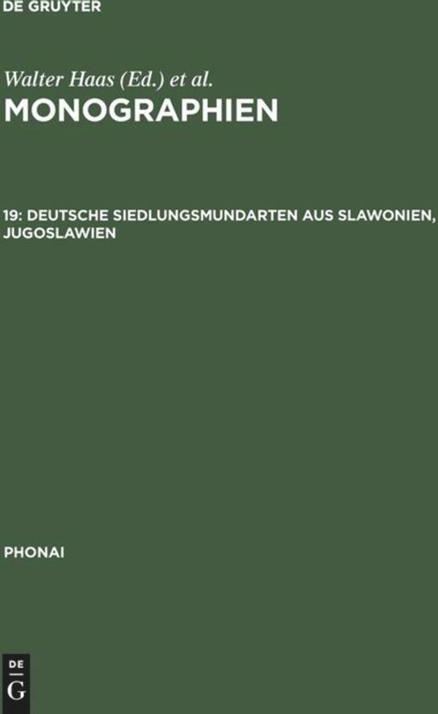 Deutsche Siedlungsmundarten aus Slawonien, Jugoslawien