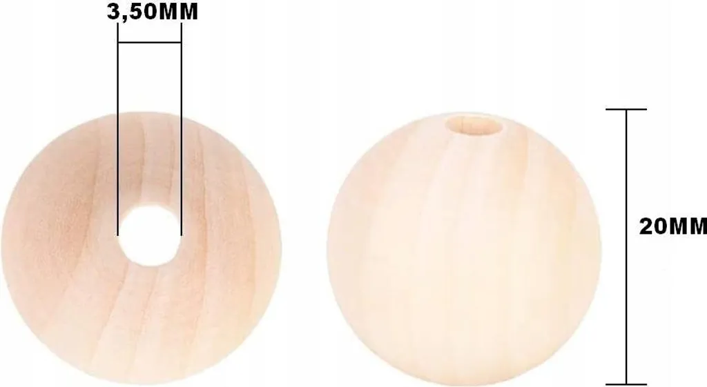 Perline di Legno 20 mm 10 Pezzi - Sfere Naturali per Fai da Te Creative