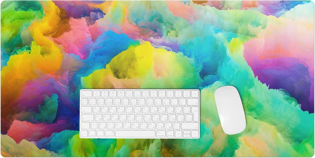 Bunte Wolken – Schreibtischunterlage – Rutschfeste Tischunterlage – Schreibtischmatte für Büro & Zuhause – Schreibunterlage – Mauspad ...