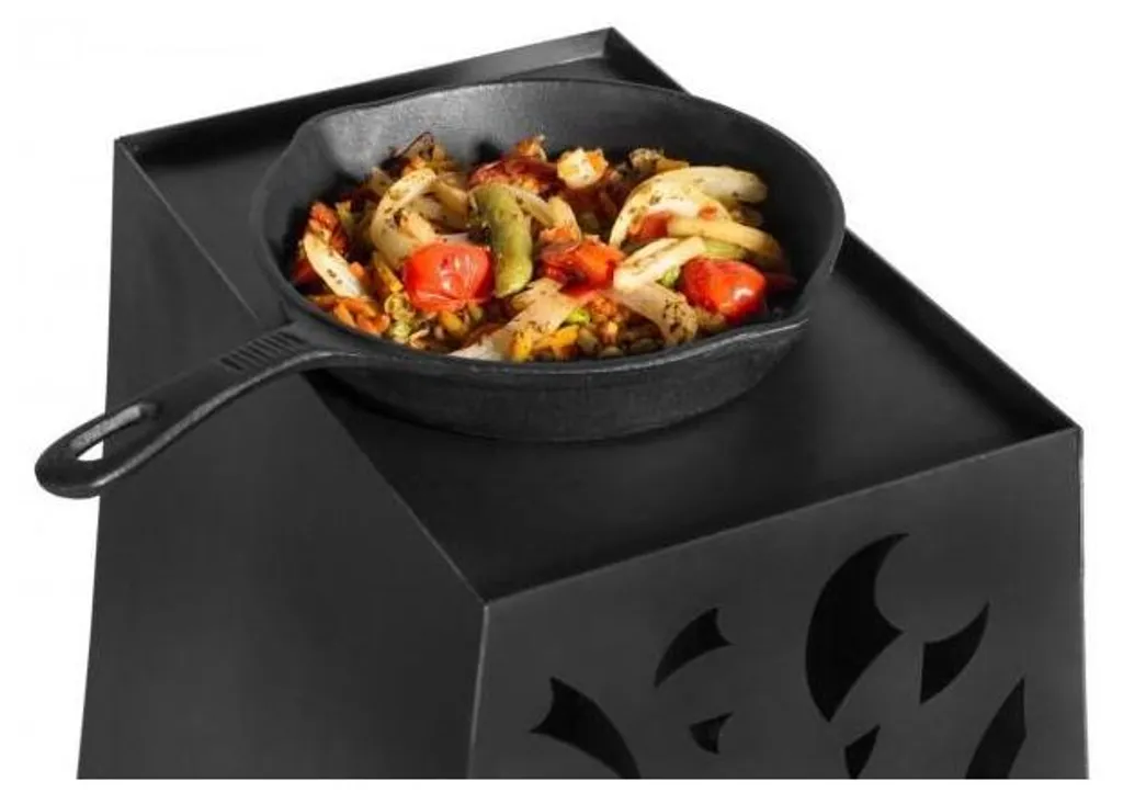 Poêle en fonte Ø 26 cm pour braséro et cheminée extérieure, noir robuste