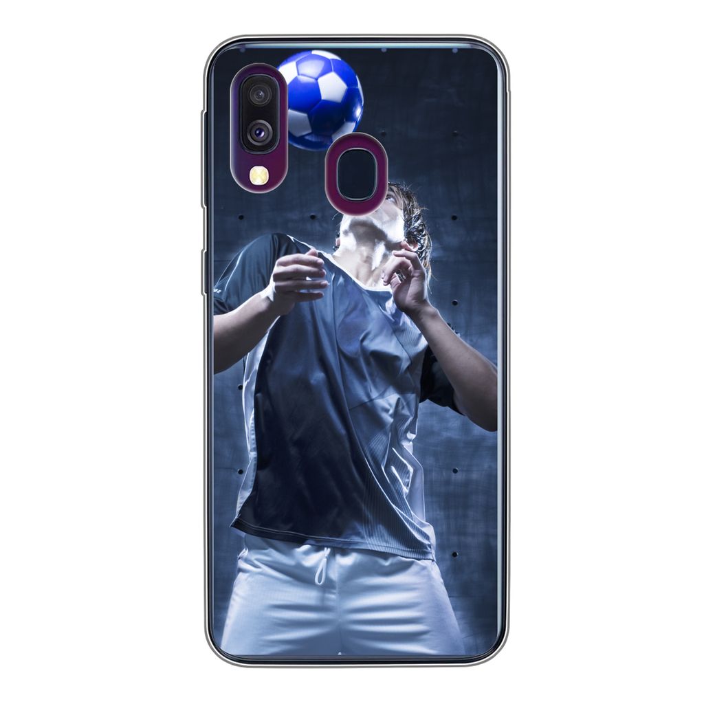 MuchoWow Handyhülle Schutzhülle Hülle für Samsung Galaxy A40 Hochbegabter Fußballer Silikon Softcase Handy Hülle - Handy-Tasche