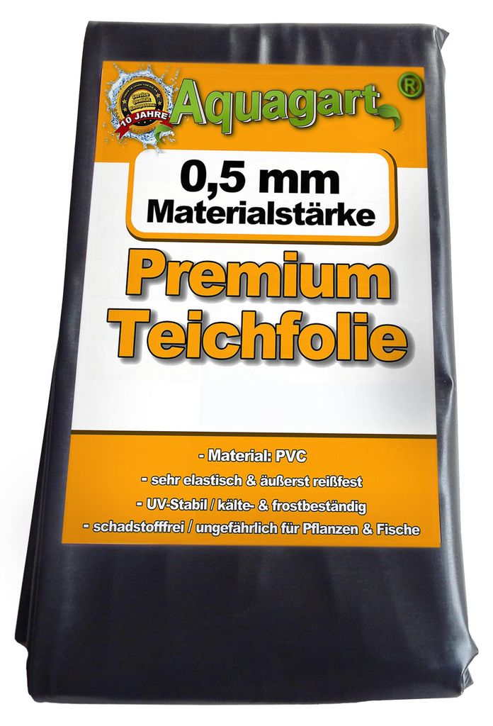 Fodera per laghetto PVC 20m x 2m 0,5mm nero Fodera per Immagine del prodotto 