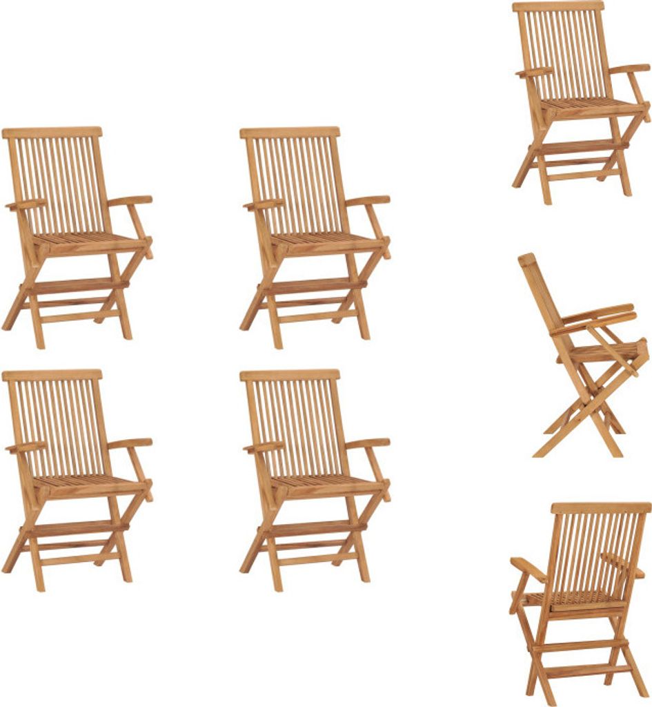 vidaXL Klappbare Gartenstühle 4 Stk. Massivholz Teak - Gartenstühle