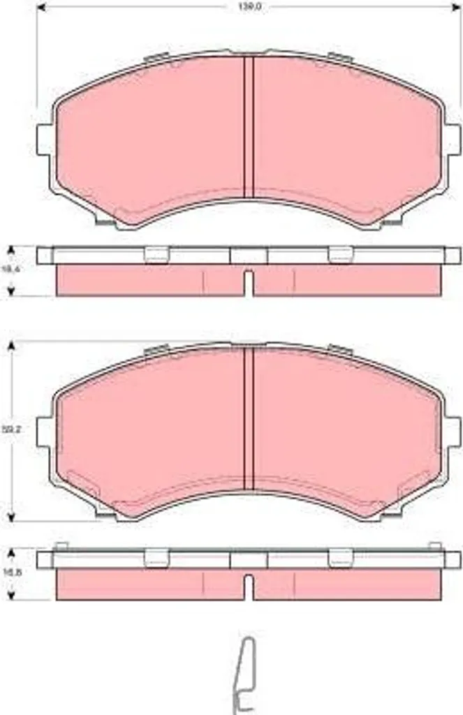 Jeu de plaquettes de frein à disque TRW GDB3254 pour Mitsubishi Pajero