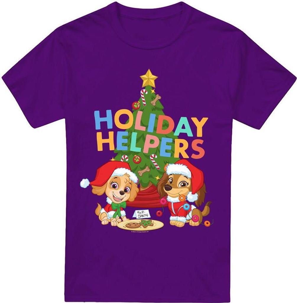 Paw Patrol - "Holiday Helpers" T-Shirt für Herren - weihnachtliches Design TV6468 (L) (Violett)