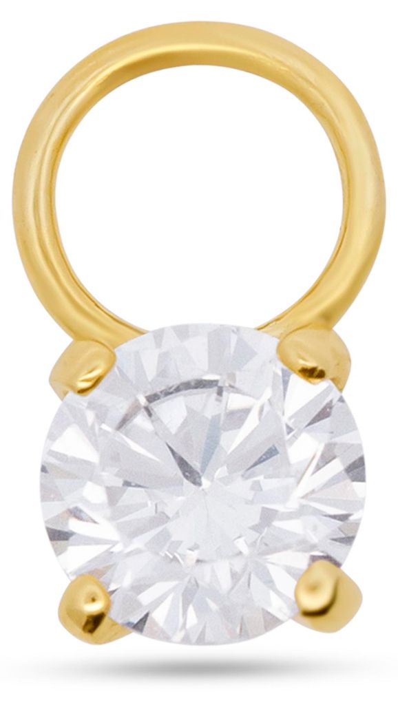 New Bling - 9NBG-O108 - 14K goud – Oorbelhanger - per stuk – Met Zirkonia