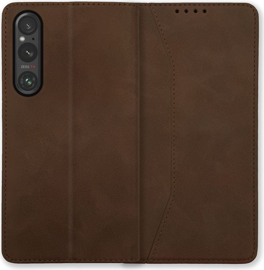 Bookstyle 'Premium' Schutzhülle Klapphülle Schutztasche Etui Cover für Sony Xperia 1 V - Braun