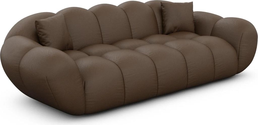 Echtleder 3-Sitzer Couch Liva Dunkelbraun