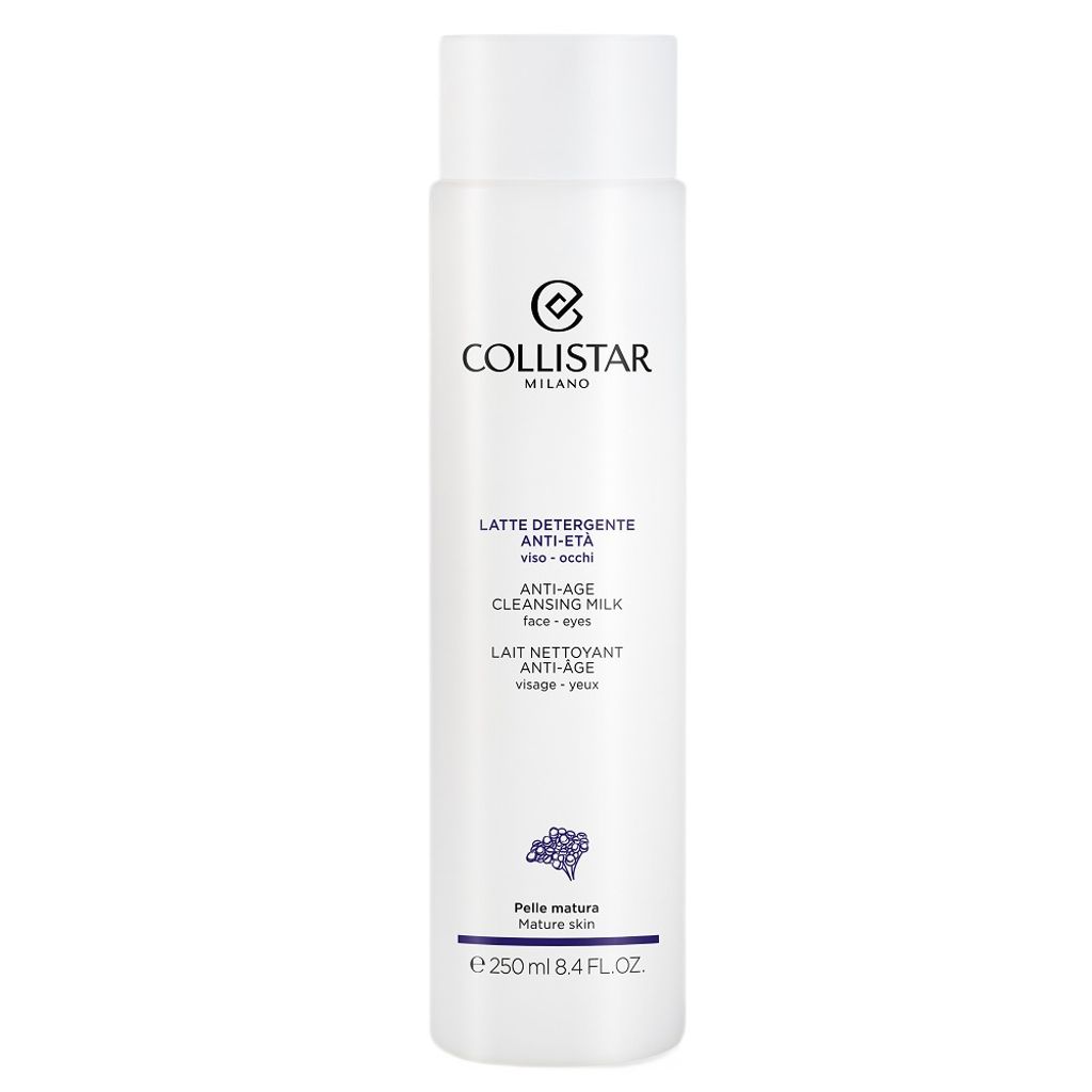 Collistar Latte Detergente Anti-età Viso-occhi, Reinigungsmilch, Frauen, Hautalterung, Empflindliche Haut, Reinigend, Flasche, Alkohol, Silikon