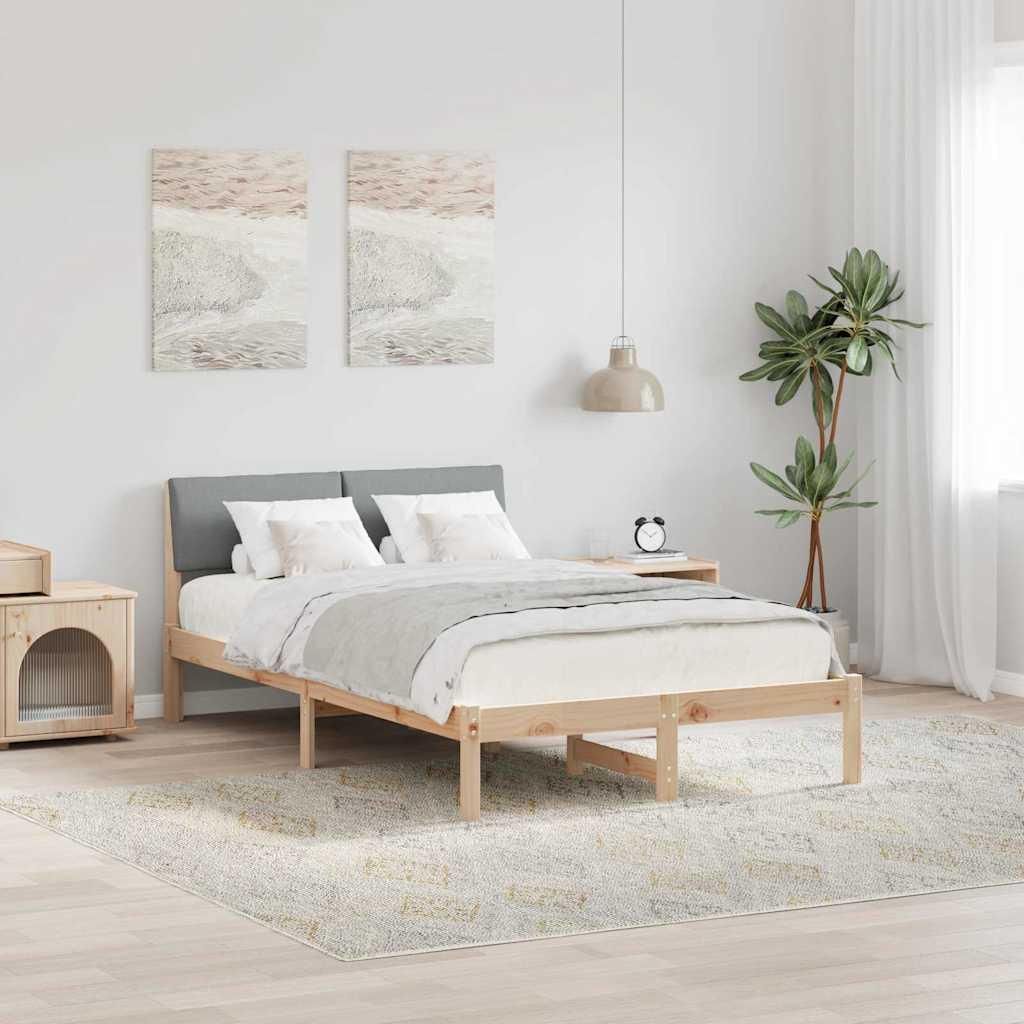 Maison Exclusive - Bettgestell Braun und hellgrau 120 x 200 cm Massivholz Kiefer