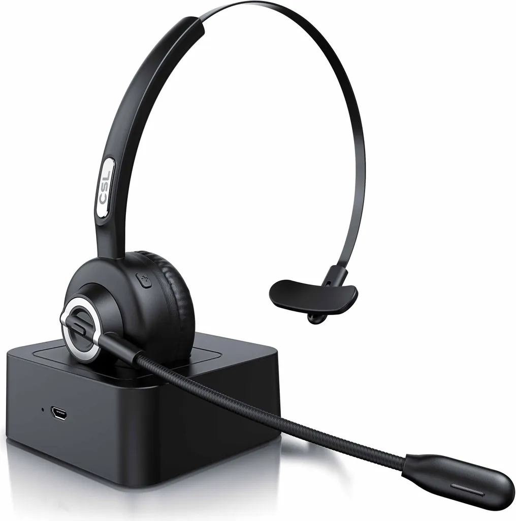CSL Mono Headset avec Micro Flexible et Station de Charge Intégrée