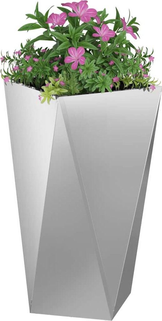 Eleganter Möbel Pflanzkübel Silber 40 x 40 x 75cm Verzinkter Stahl - CJG996675 - Beete