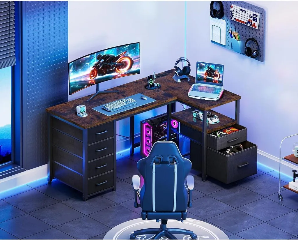 Bureau d'angle 140x70cm : fini les câbles emmêlés avec le port USB
