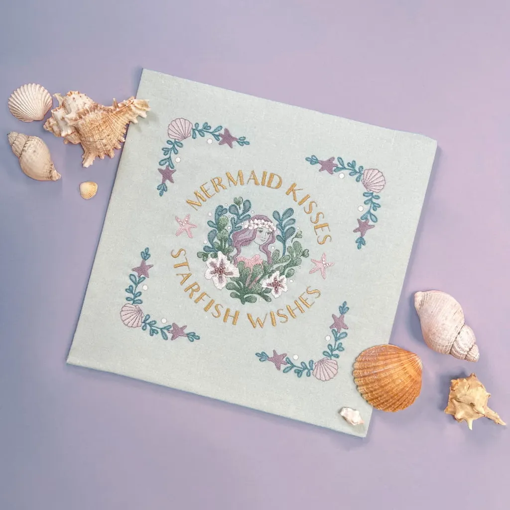 Canevas à broder sirène pré-imprimé Bothy Threads pour enfant