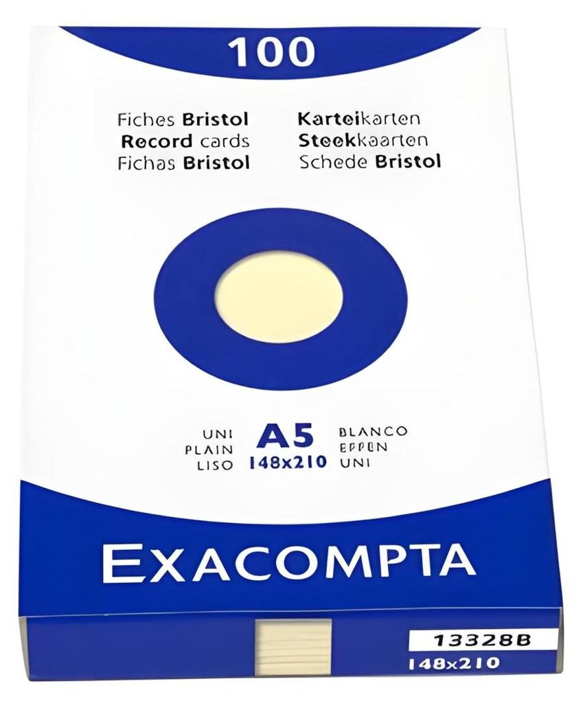 EXACOMPTA Karteikarten DIN A5 kariert farbig sortiert 4 Farben 100 Karteikarten