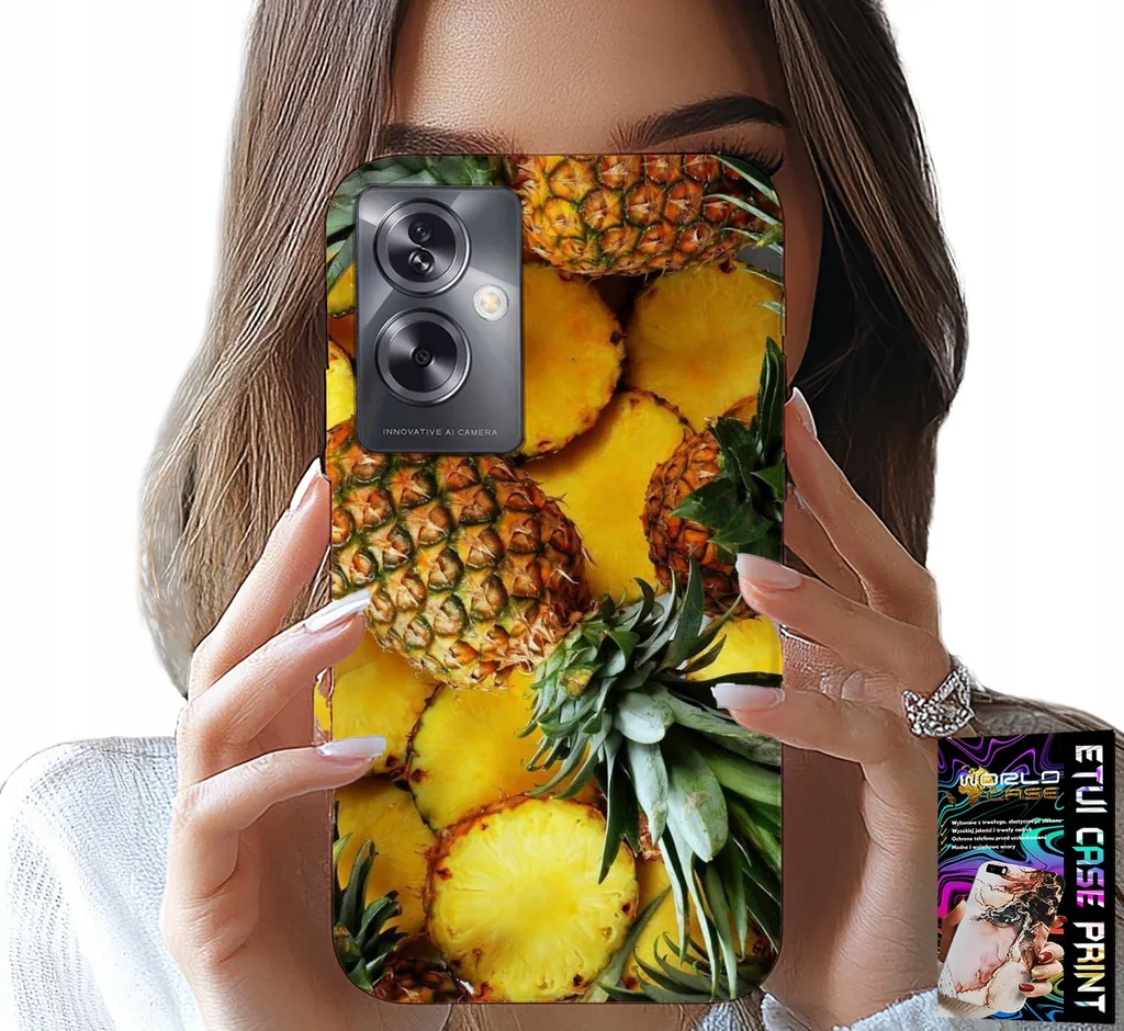 Custodia per Oppo A79 5G - Custodia per frutta ananas + foglio di alluminio