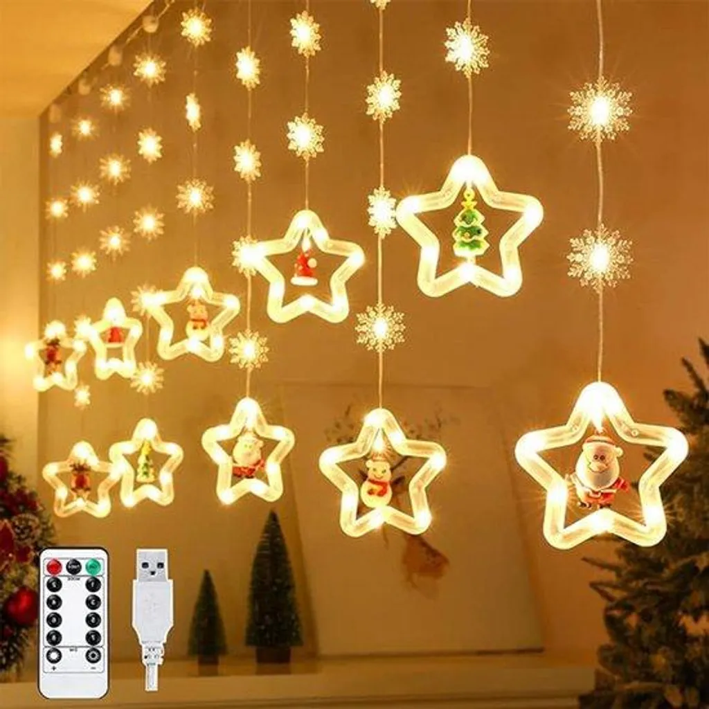 Guirlande lumineuse étanche 5 types de bougies pop multicolores 12m
