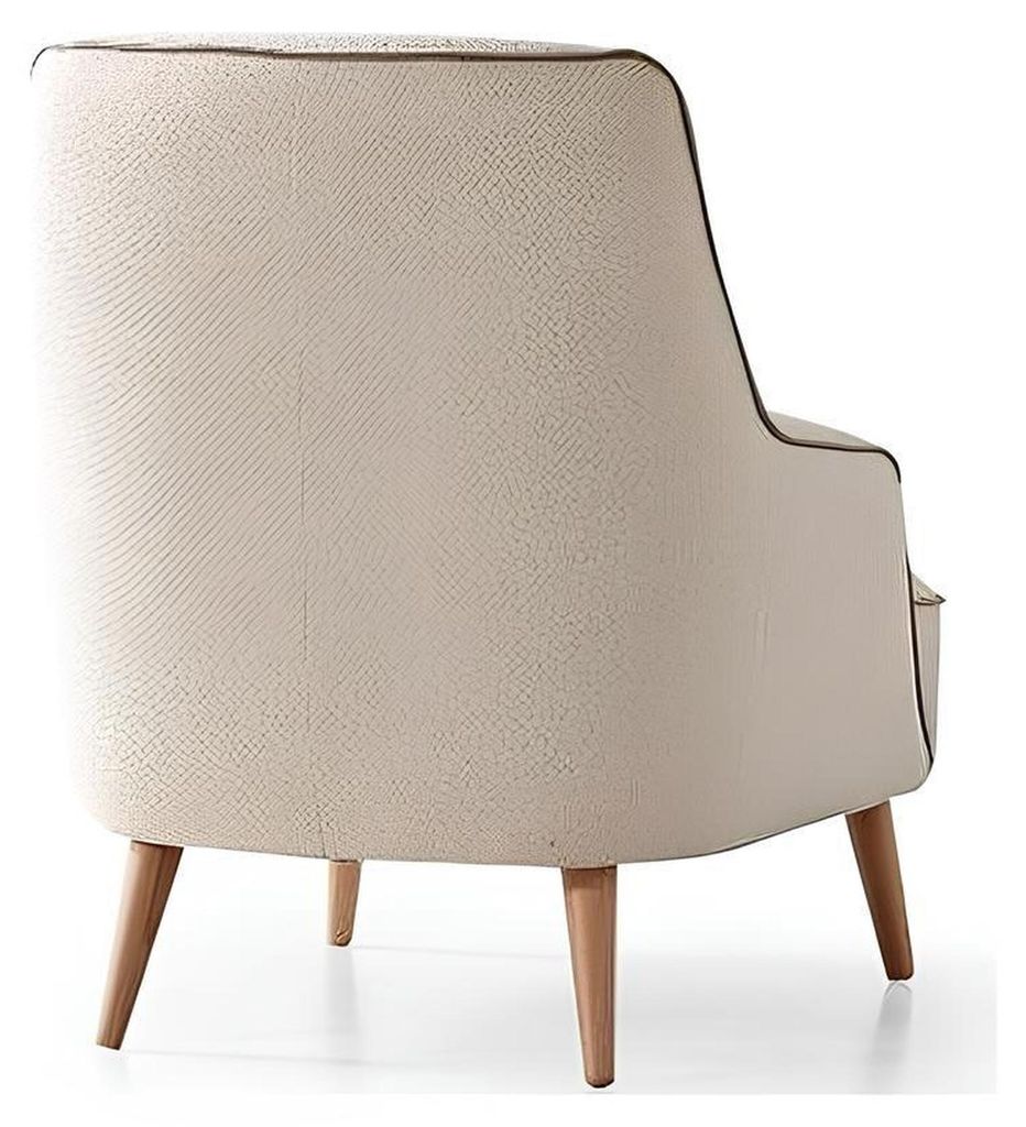Beiger Stoffsessel bequemer Sessel hochwertige Möbel für das Wohnzimmer