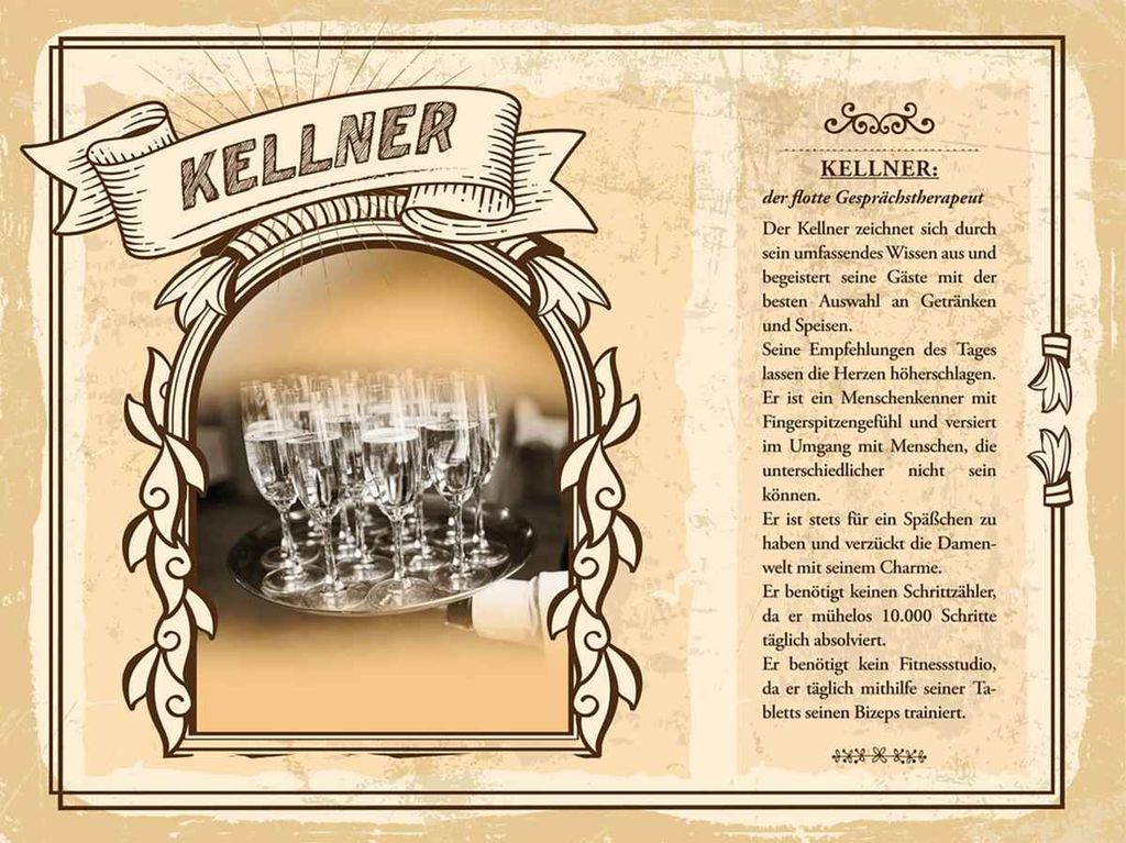 vianmo Holzschild 30x40 cm Kellner Getränke Speisen Service Beruf Arbeit