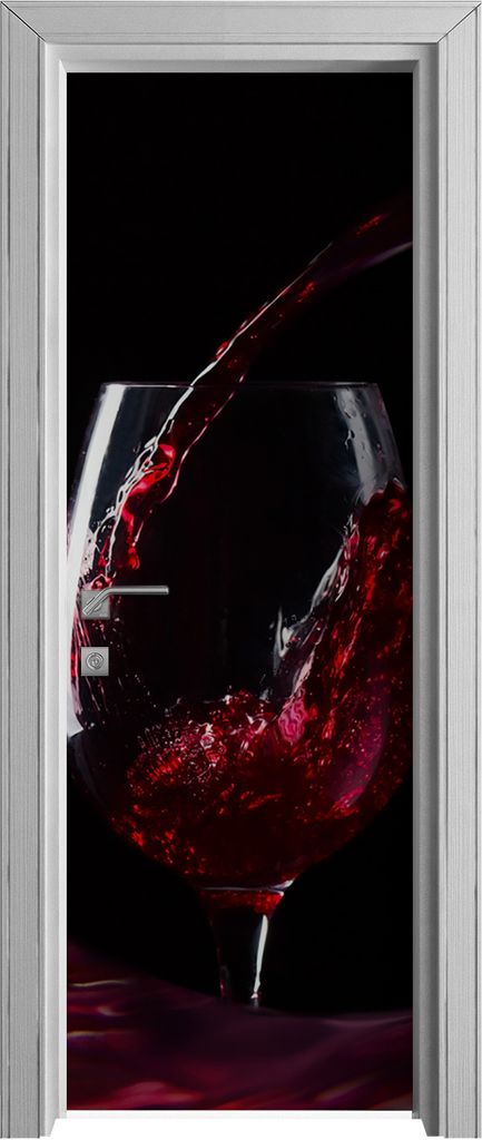Tür Selbstklebende 70x210 cm Türfolie Türtapete Klebefolie - Wein Glas