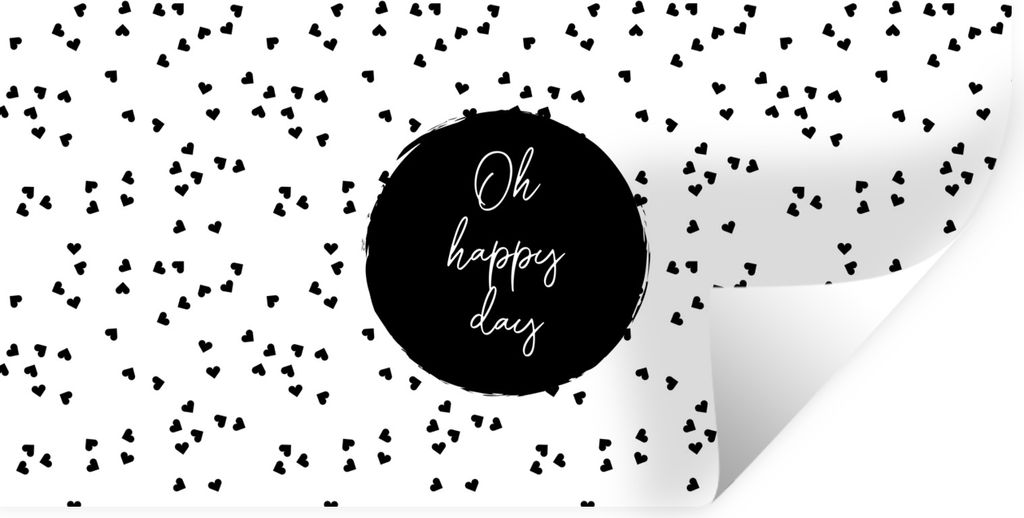 MuchoWow Wandtattoo Wandsticker Wandaufkleber Zitate - Text - Oh happy day - Glück 40x20 cm Selbstklebend und Repositionierbar - Aufkleber