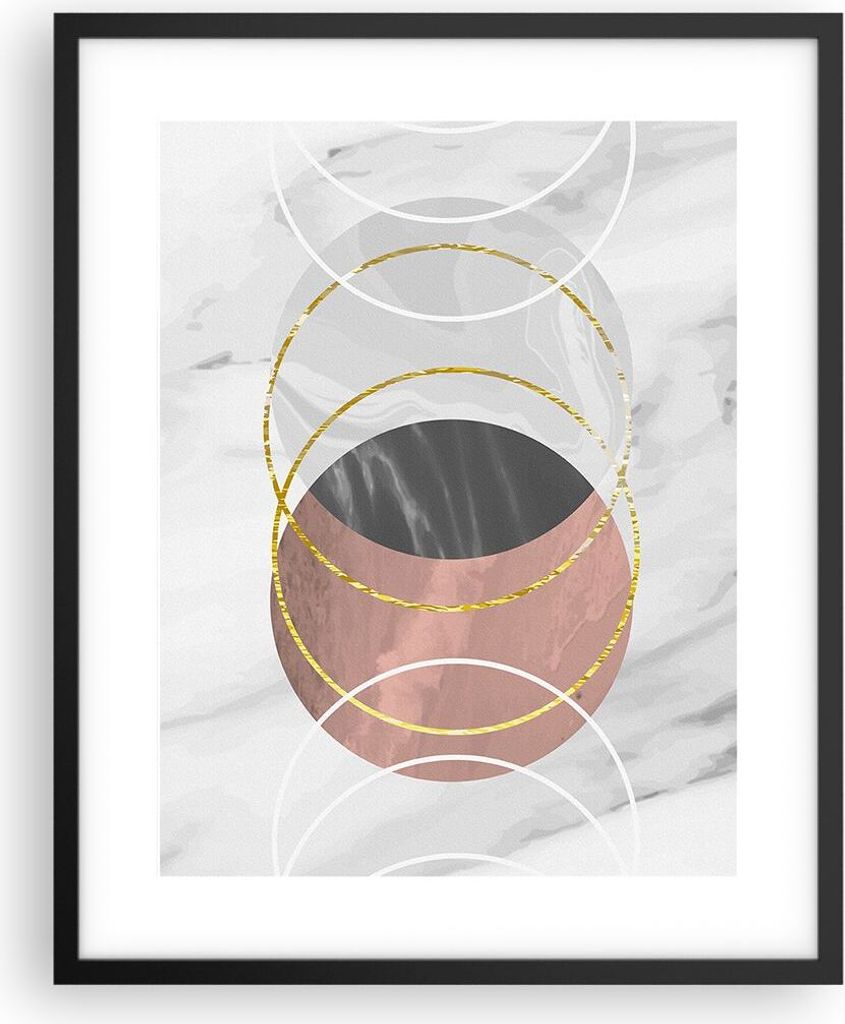 Gerahmtes Poster - Schwarzer Rahmen - Abstraktion Formen Stück - 40x50 cm - Wand Bild - Wanddeko - Wandbilder - Kunstposter - Wandposter - Bilderr...